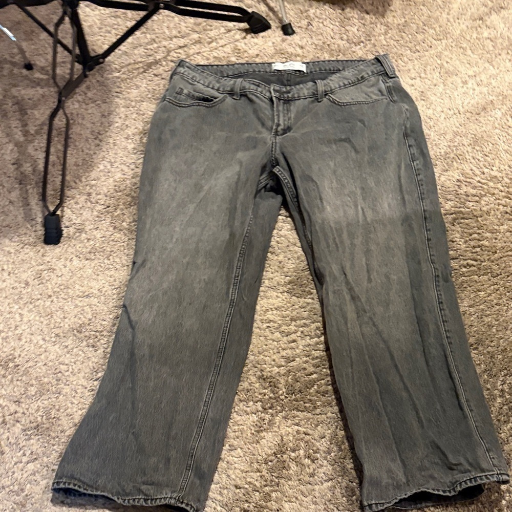 Hollister Women's Charcoal Flare Jeans